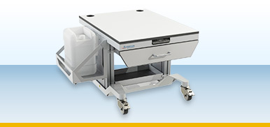 HPLC series laboratory instrument table with lateral canister
